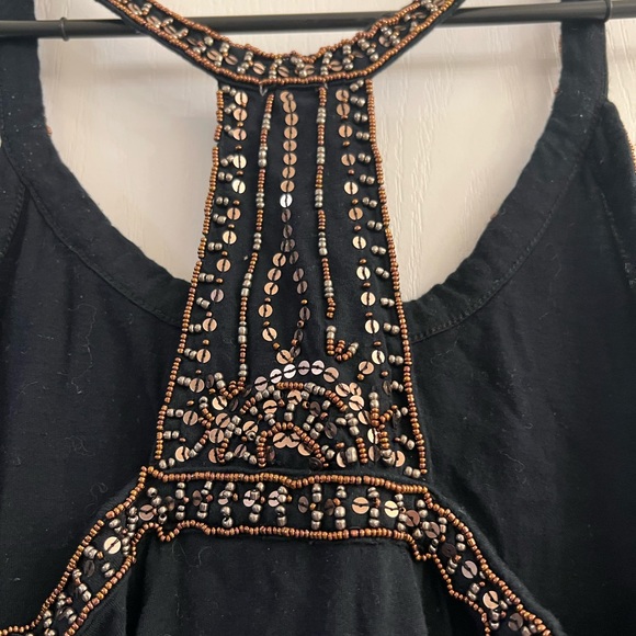 Forever 21 Black Beaded Tank Size M - Picture 5 of 6